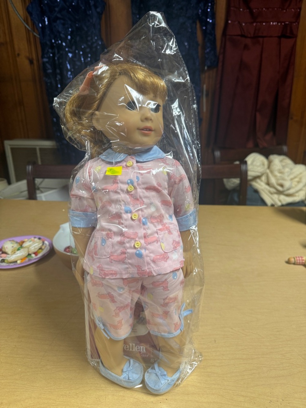 American Girl doll. Maryellen.  Pajama Doll with Blue Trim